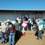 Patients at Bankhara Community Clinic have to wait outside because the space is very small.