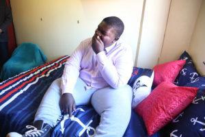 Pensive Tshabangu, a first year student who suffers from various conditions that impact heavily on is mobility, is thrilled with his new bed.